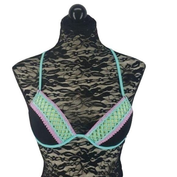 Shade & Shore Woman's Multicolor 34B boho bikini top Swimwear Bra - Picture 1 of 7